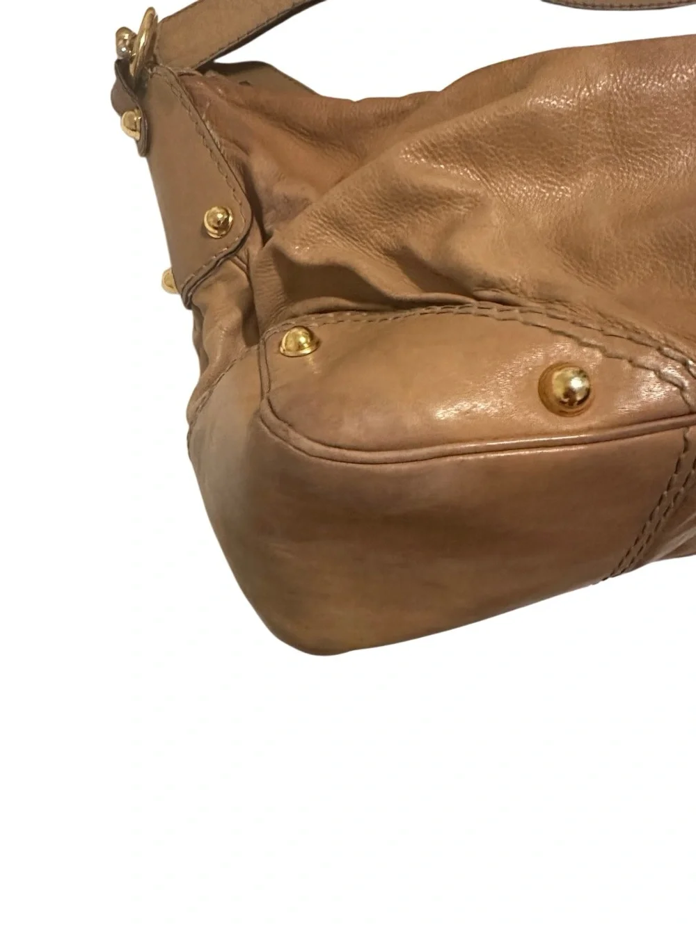 Classic Tan Leather Shoulder Bag - Women - Picture 6 of 12